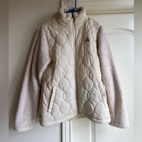 686 White SMARTY 3-in-1 Spellbound Ski Snowboard Jacket - Birch Geo Jacquard - Picture 6 of 8